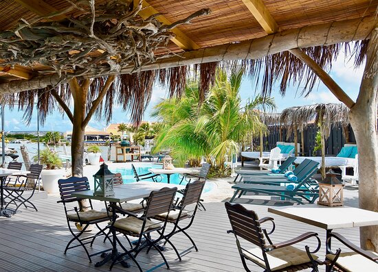 Restaurant de dock inclusief het uitzicht op de haven in Bonaire