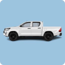 Promotional image of the Toyota Hilux Lowdeck to indicate the option to upgrade your rental car with full insurance