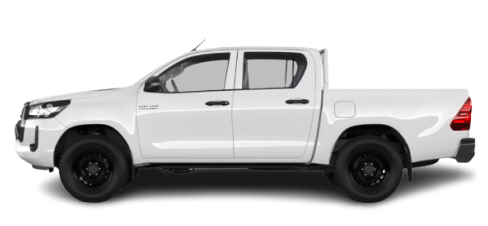 Een Toyota Hilux Low Deck, waarbij het robuuste ontwerp en de ruime laadruimte worden benadrukt.