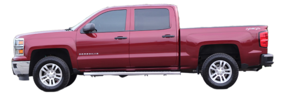 Chevrolet Silverado side view on Bonaire, spacious and stylish for six passengers.